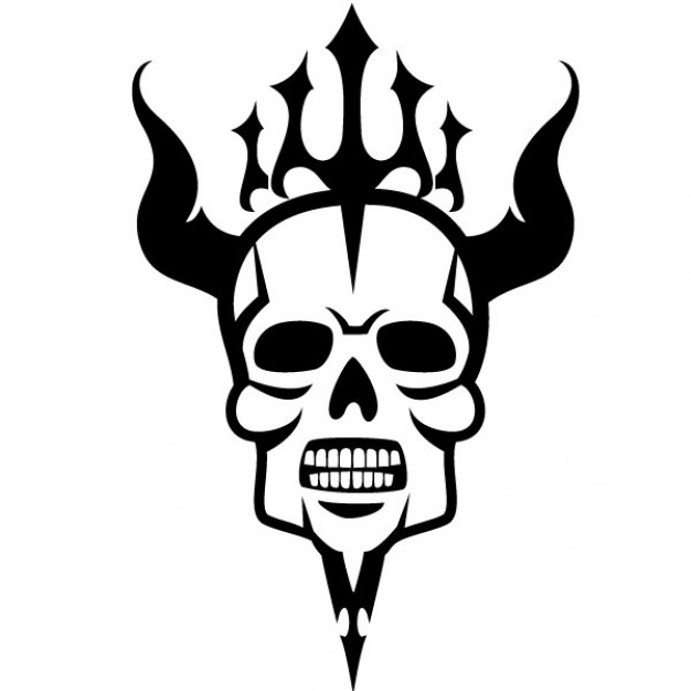 626x626 Scary Skull With Horns Vector Illustration Vector Free Download
