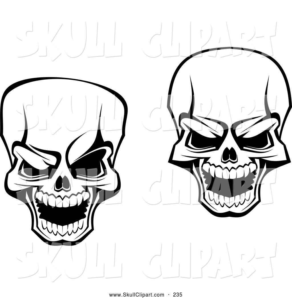 1024x1044 Vector Clip Art Of A Pair Of Scary Skull Designs By Vector
