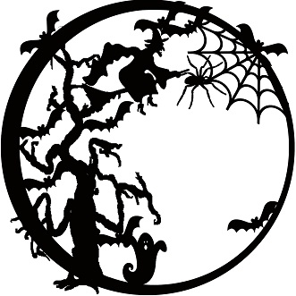 331x331 Halloween Circles 12 X 12 Witch Tree Scary,halloween,spider,web