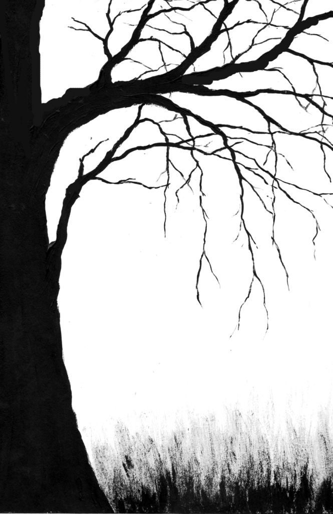 665x1024 Creepy Tree Drawing Creepy Tree Silhouette Clipartsco