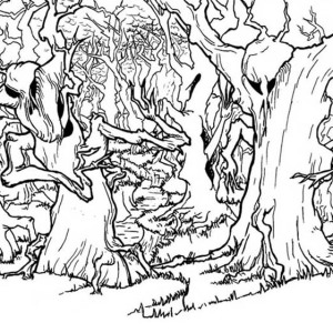 300x300 Kid Drawing A Forest Coloring Page Coloring Sky