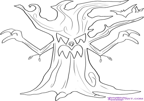 476x333 Scary Fence Coloring Cartoon House Drawings