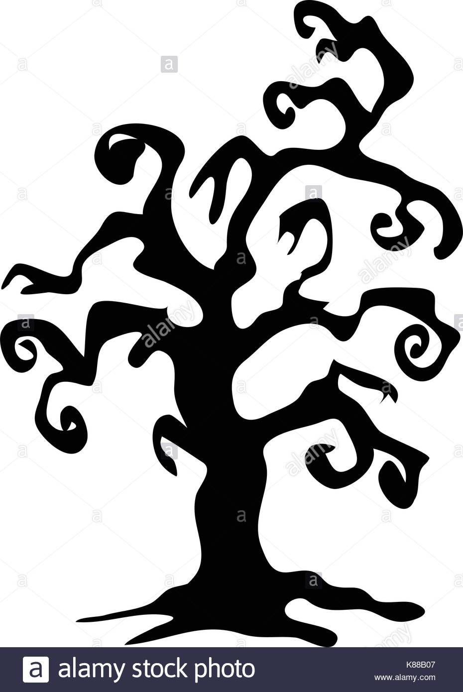 930x1390 Halloween Creepy Scary Bare Tree Vector Symbol Icon Design