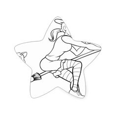 236x236 Scary Witch Drawing Star Sticker