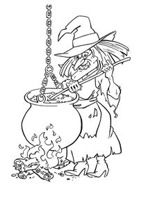 236x305 Cat And Witch Coloring Pages Witches, Halloween