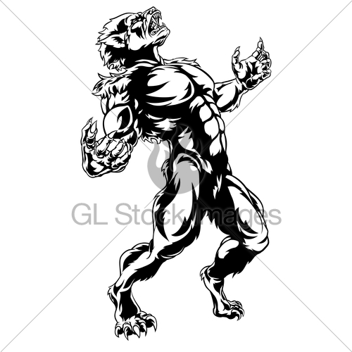 500x500 Werewolf Horror Monster Gl Stock Images