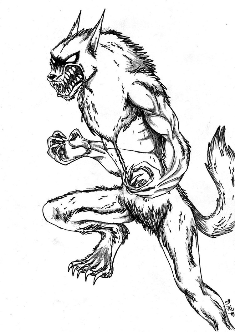 Scary Wolf Drawing at GetDrawings | Free download