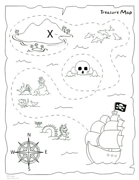 462x599 Diy Treasure Map Printable Pirate Party Treasure