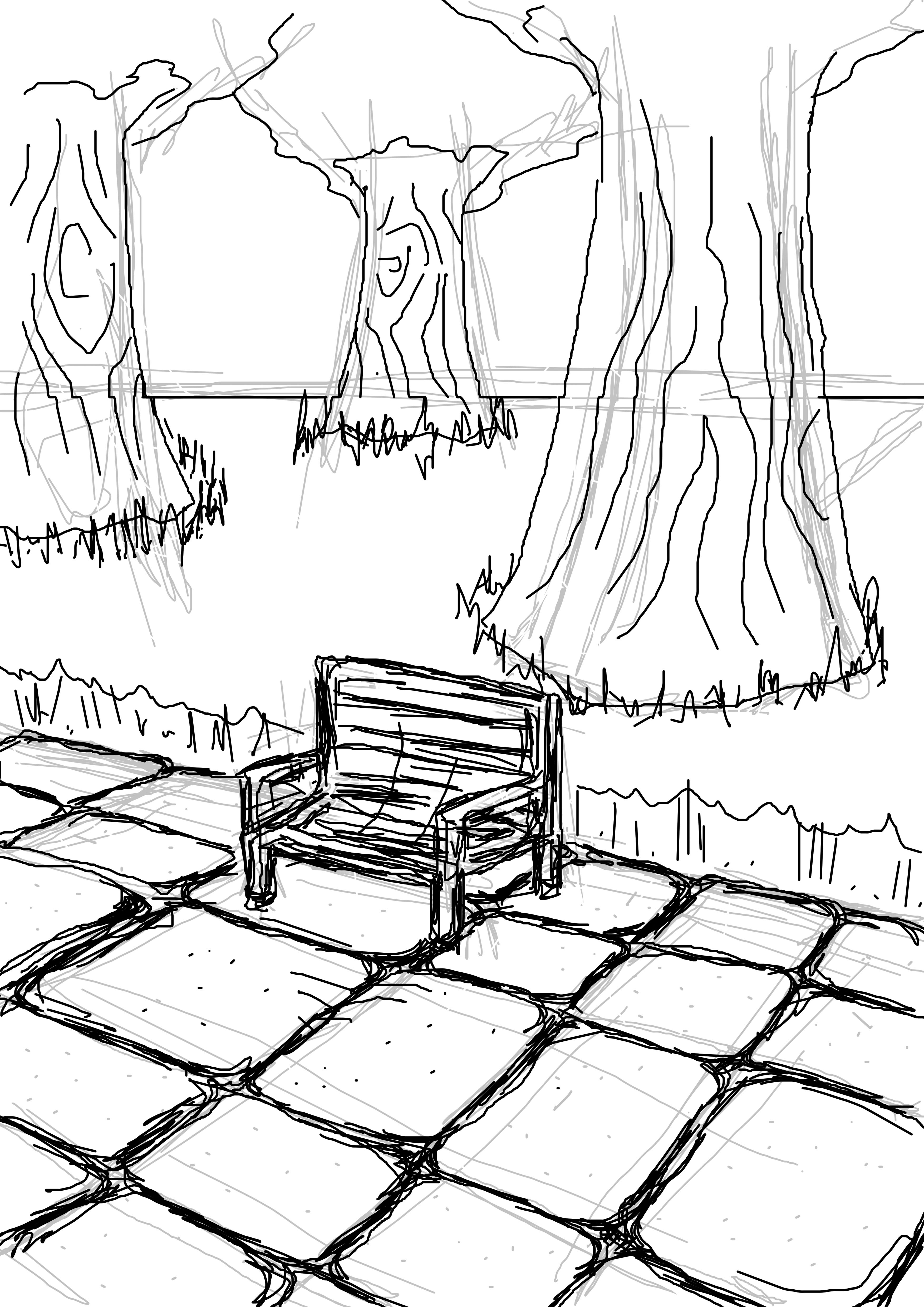 3508x4961 Sketch Of Park Scene Adamo Forster