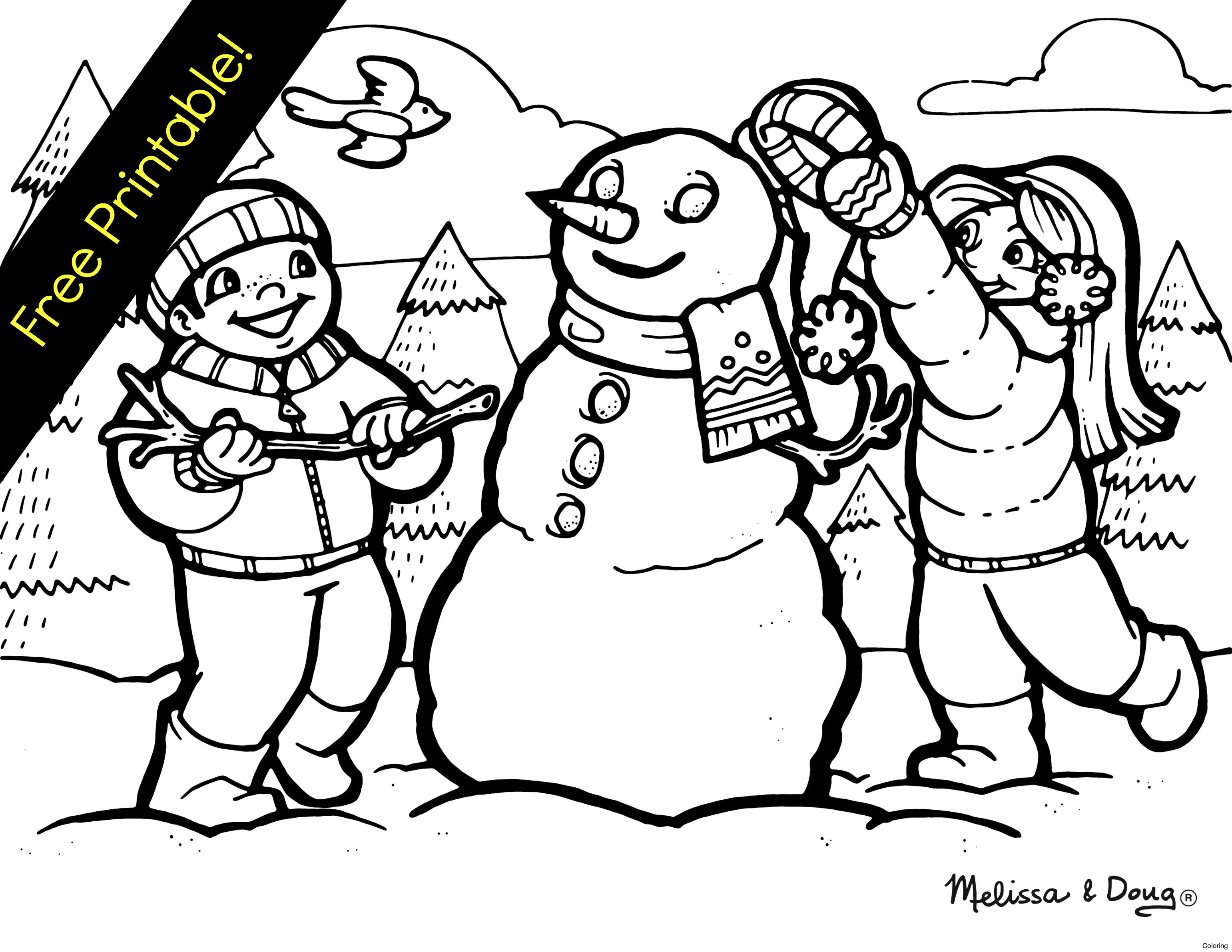 3082x2382 Dltk Coloring Pages Throughout Winter Scene 10f For Kids Free