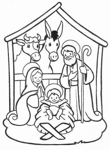 376x512 Nativity Scene, Christmas, Coloring Pages Sunday School