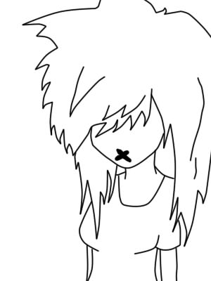 300x400 Scene Girl Line Art By Jerisaysrawrx3