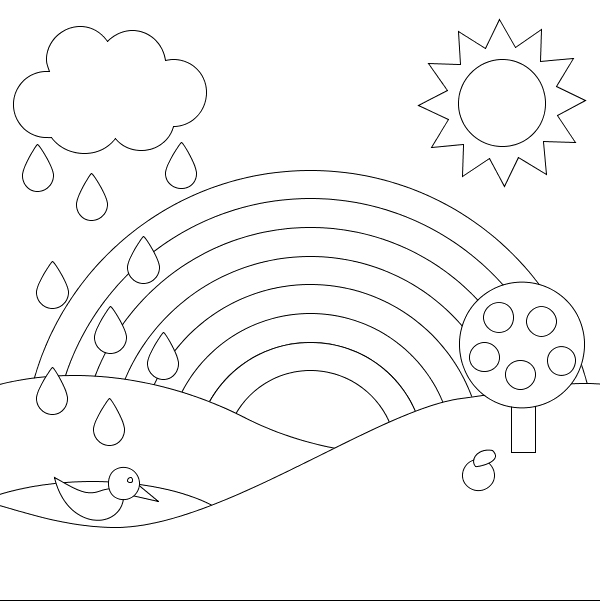 600x603 A Rainbow Of Beautiful Scenery Coloring Pages Coloring Pages