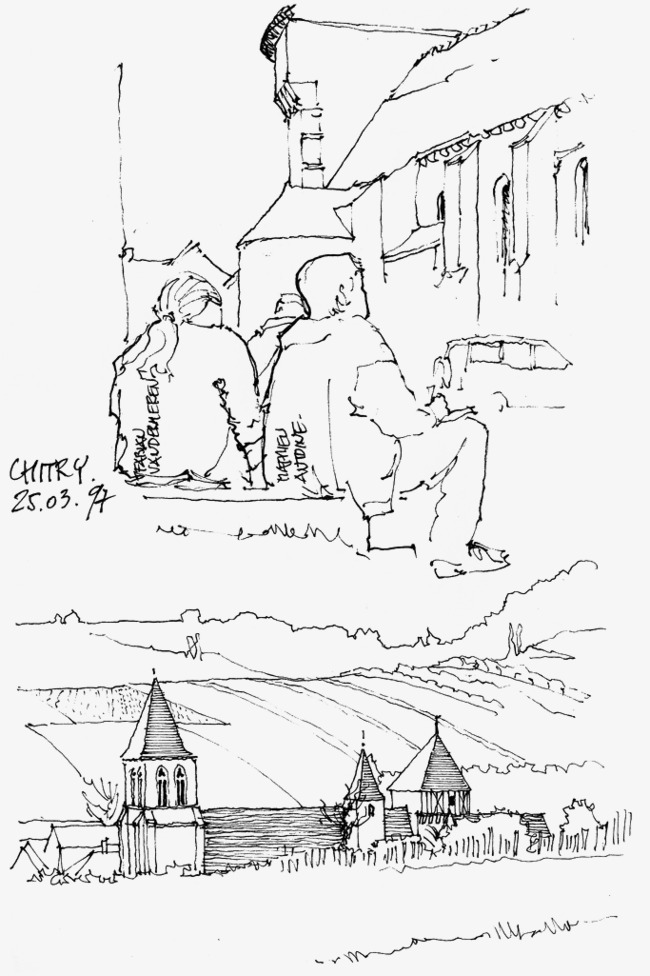 650x976 Scene Sketch Line Drawing, Scene Painting, Hand Painted Scenery