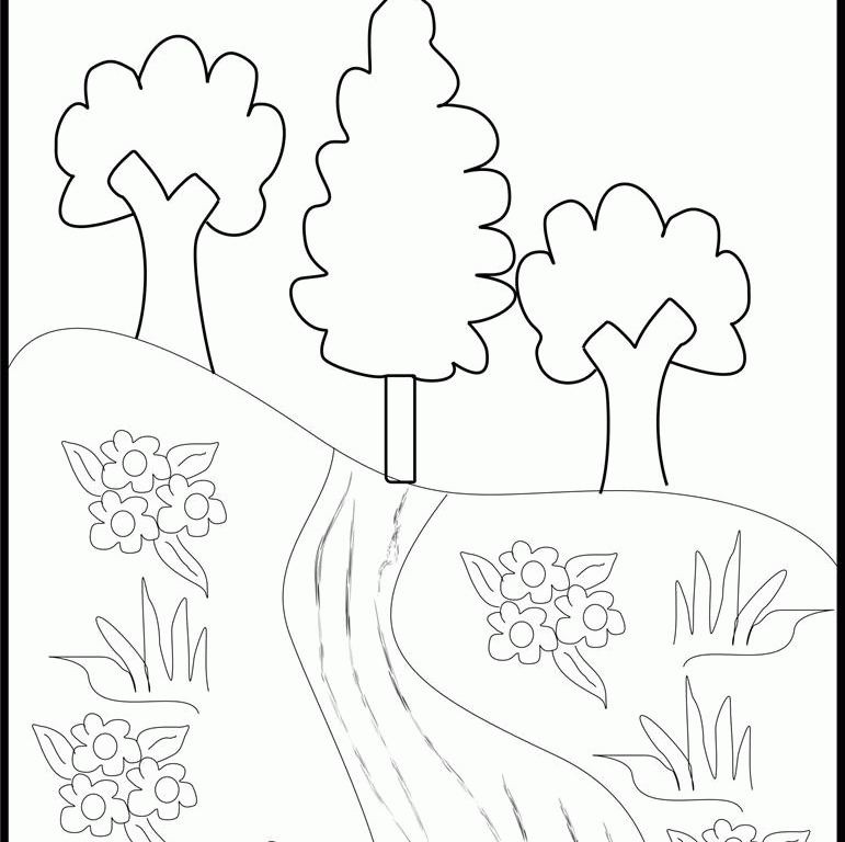 771x768 Scenery Coloring Pages 330559