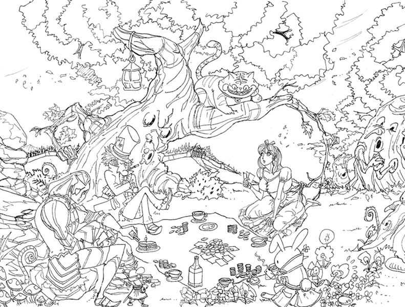 791x599 Drawn Alice In Wonderland Scenery