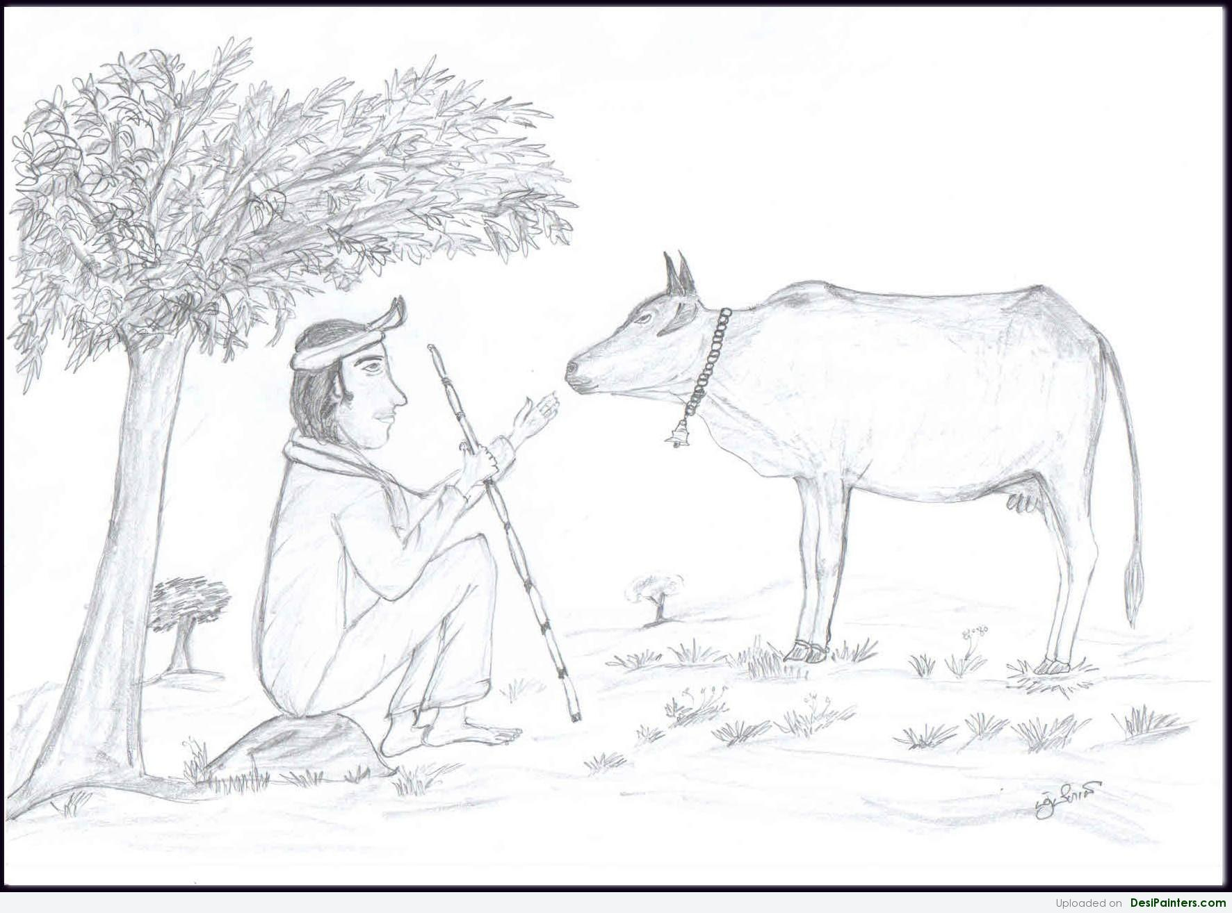 1772x1314 Photos Indian Village Pencil Art,