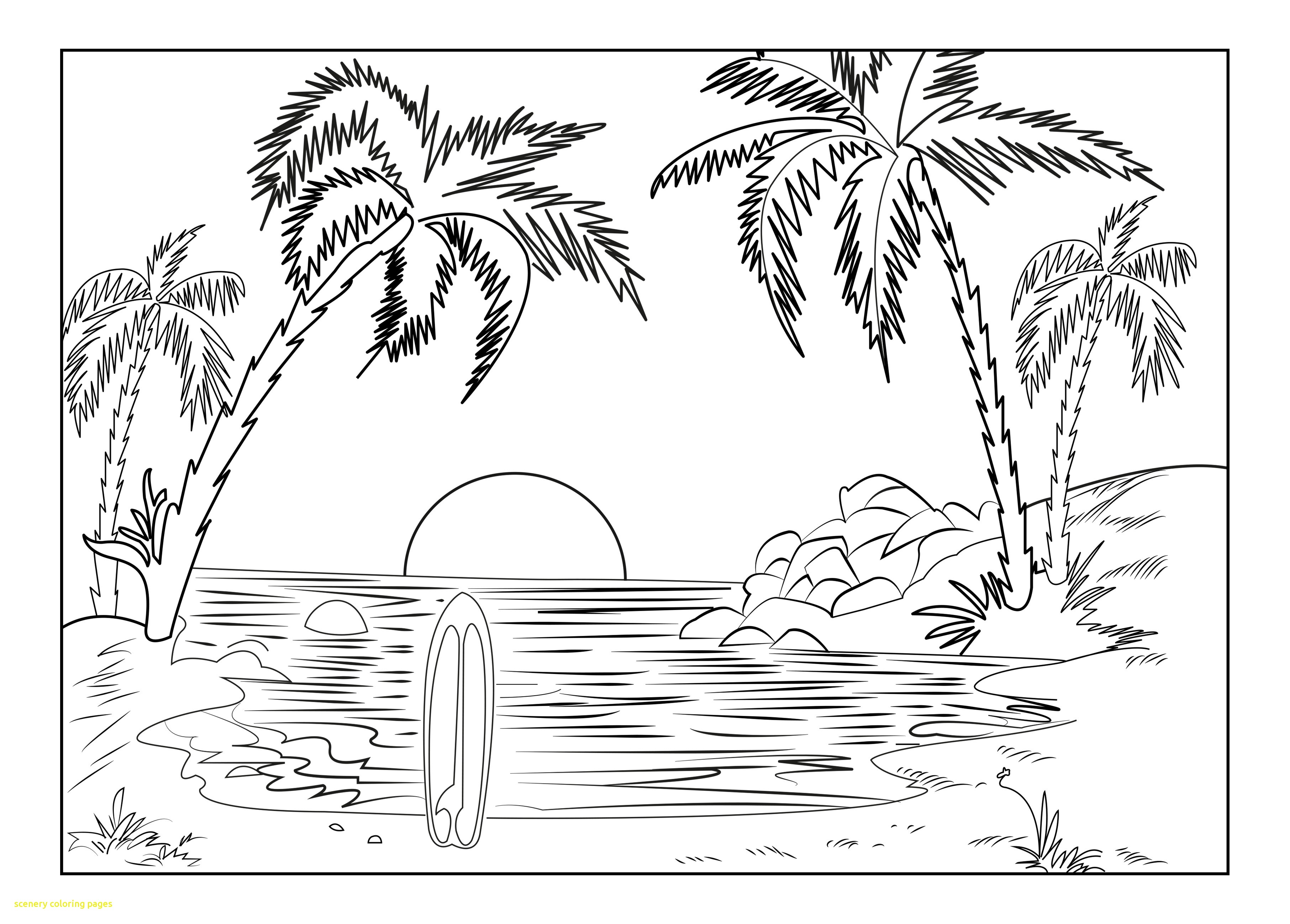 3625x2598 Scenery Coloring Pages