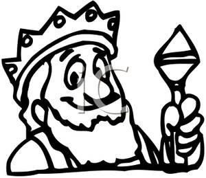300x259 Image Coloring Page Of A King Wearing A Crown Holding A Scepter