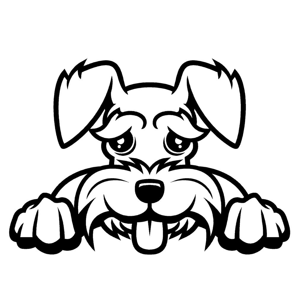 1001x1001 Schnauzer Peeking V1 Single Color Transfer Type Decal Stickerdad