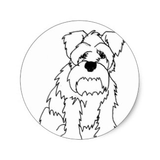 324x324 Schnauzers Drawings Stickers Zazzle