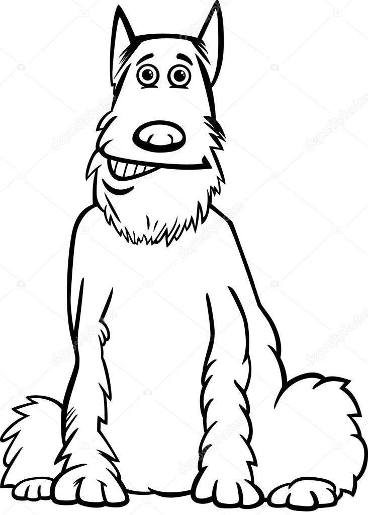 732x1023 Schnauzer Dog Cartoon For Coloring Book Stock Vector Izakowski