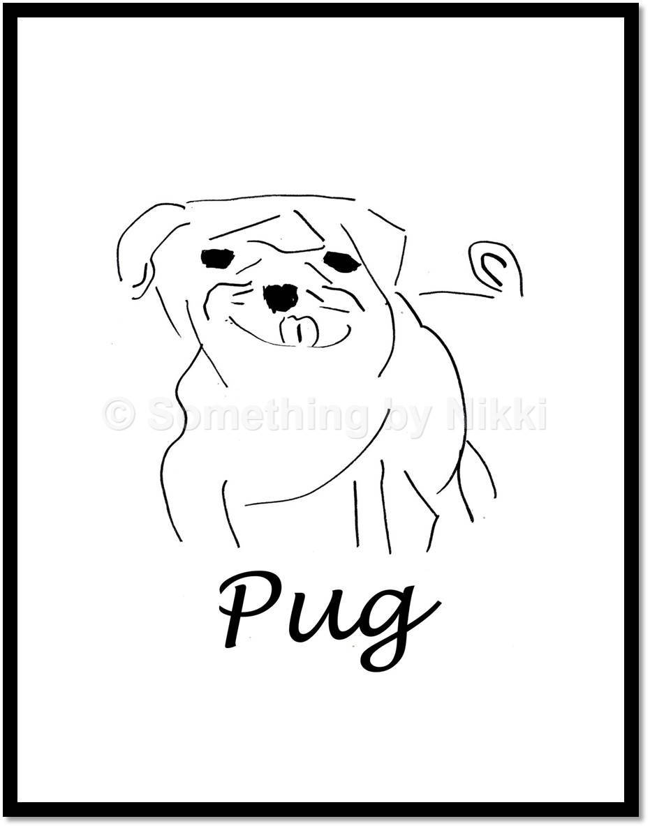 931x1187 Dog Wall Art, 3 Dog Line Drawings, Printable, Instant Download