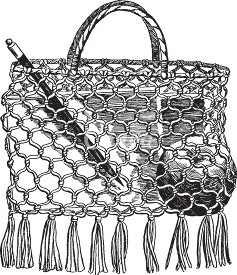474x550 A School Bag Make Of String Vintage Engraving