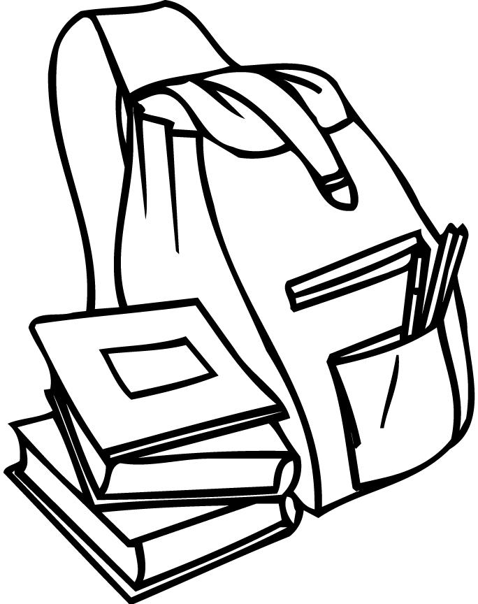 684x864 Coloring Page Of A Backpack And Books For Preschoolers