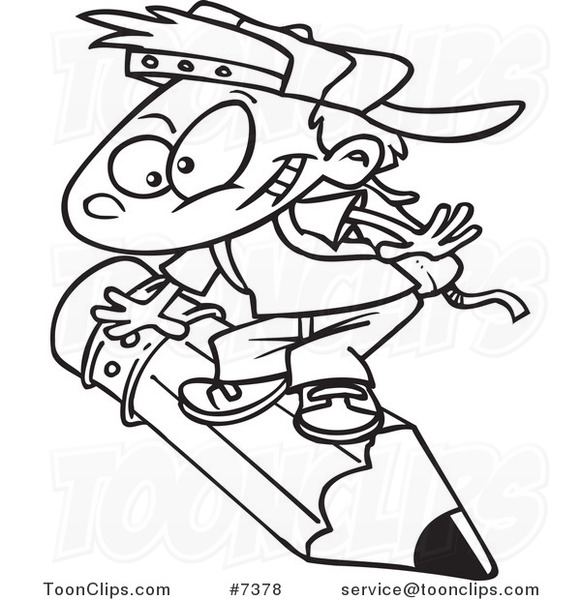 581x600 Cartoon Blacknd White Line Drawing Of School Boy Riding