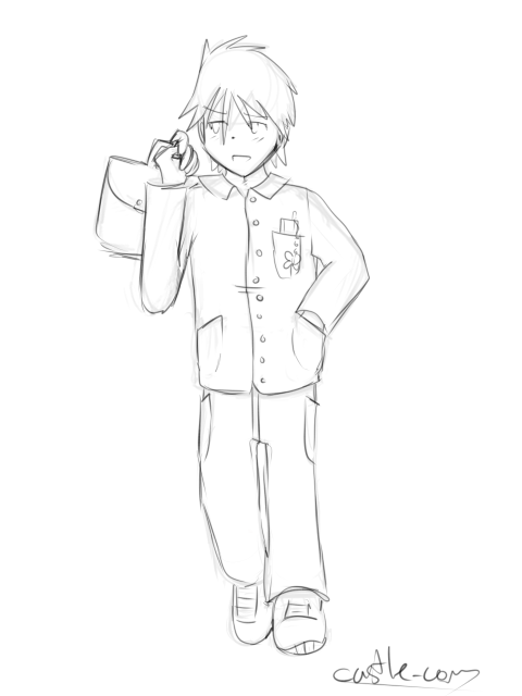 480x640 Anime School Boy Sketch By Castle Com