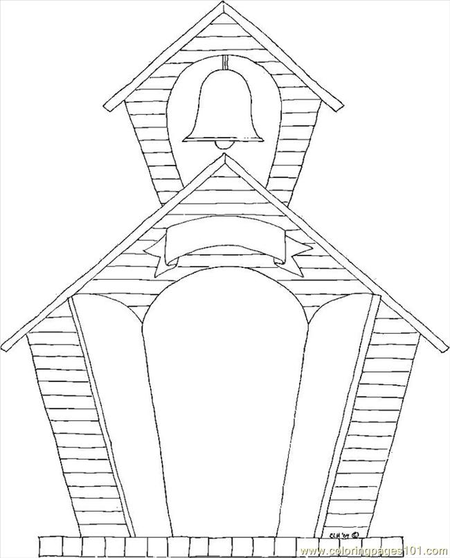 650x806 School Building Coloring Page