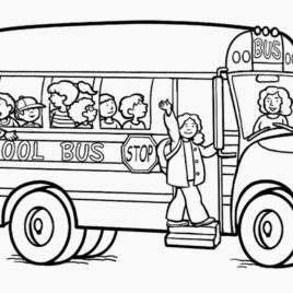 268x268 Coloring Pages School Bus Kids Drawing And Coloring Pages