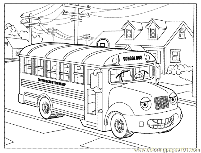 650x496 Sally School Bus Coloring Page