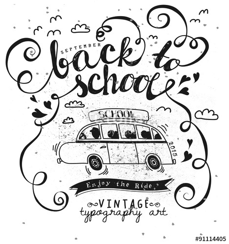 468x500 Back To School Vintage Typography Poster