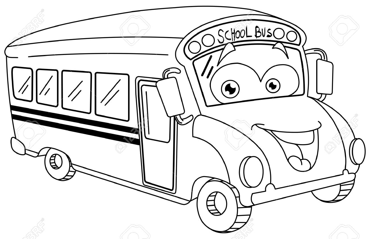 Dibujo de un autobús escolar en línea para colorear