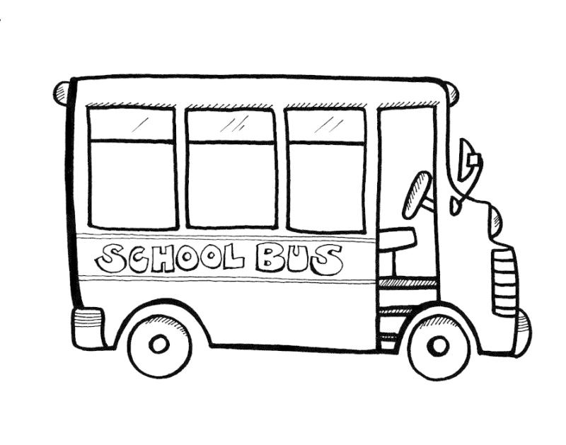 800x629 School Bus Clipart Black And White