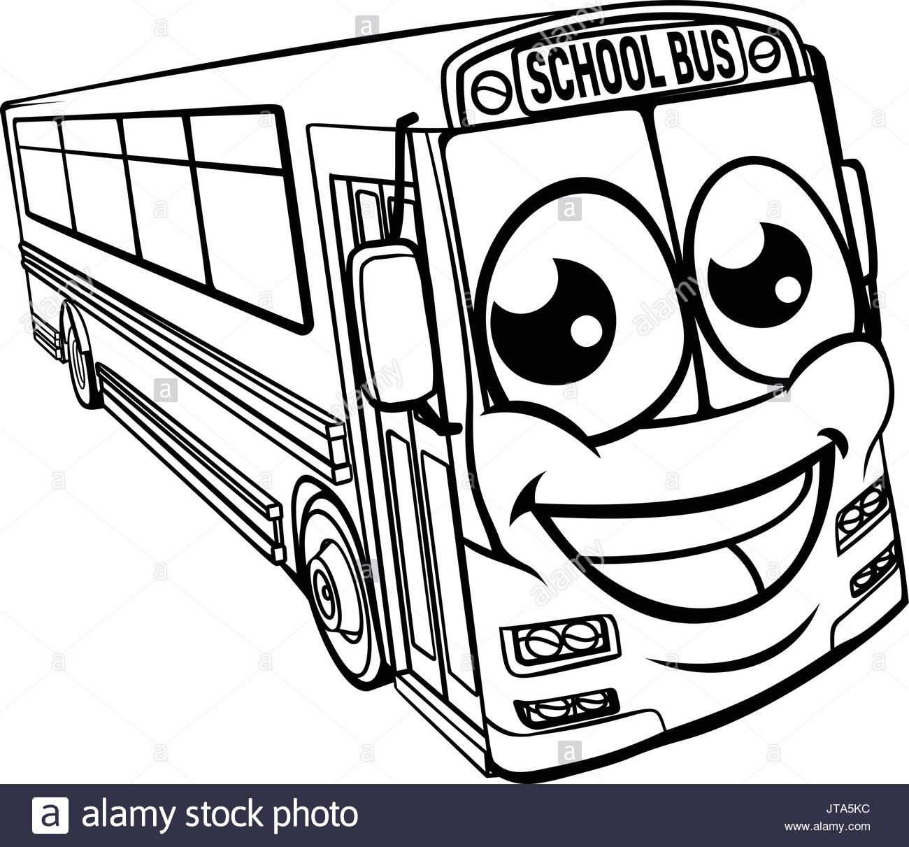 1300x1211 Cartoon Character School Bus Mascot Stock Vector Art