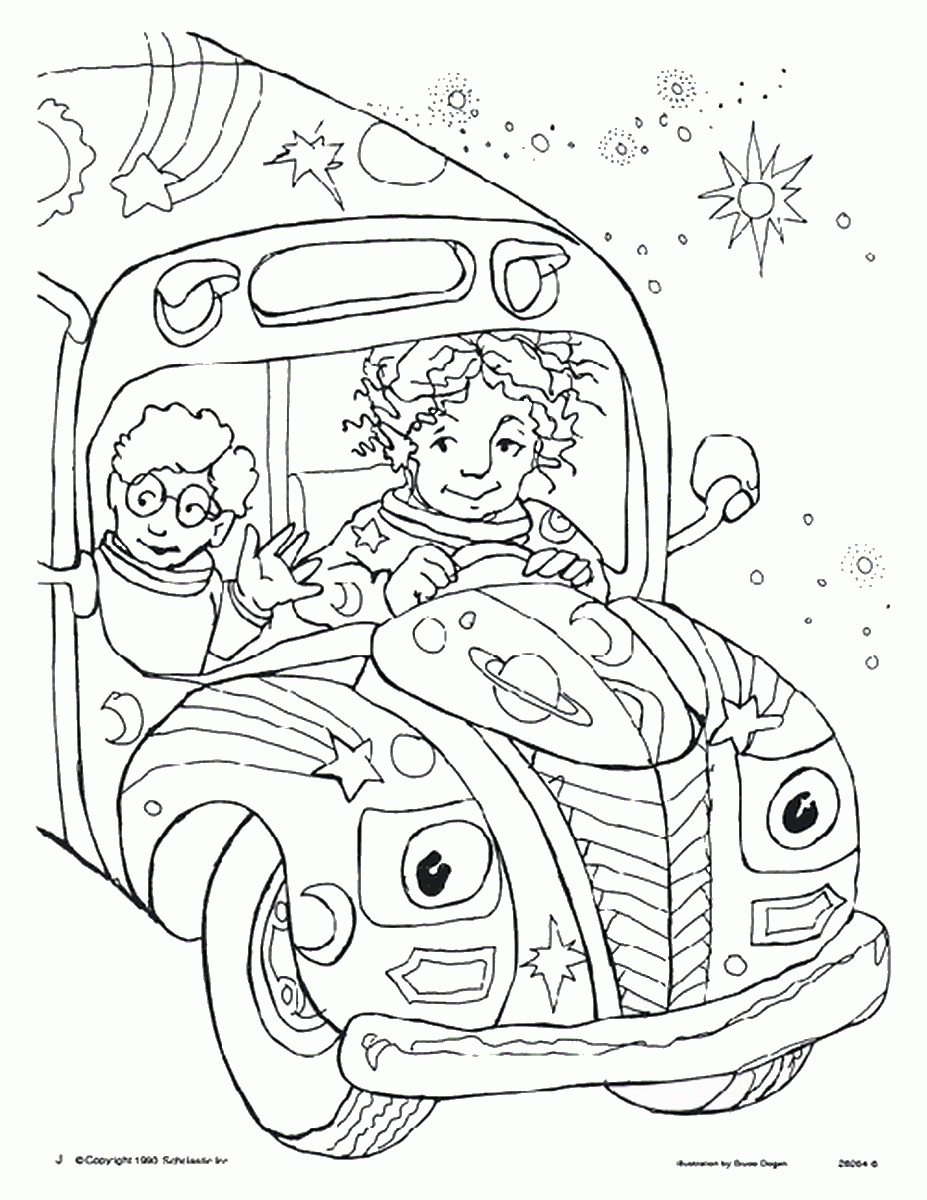 927x1200 Magic School Bus Coloring Pages Preschool To Cure Draw Printable