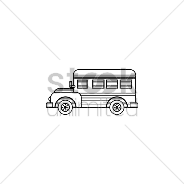 600x600 School Bus Vector Image