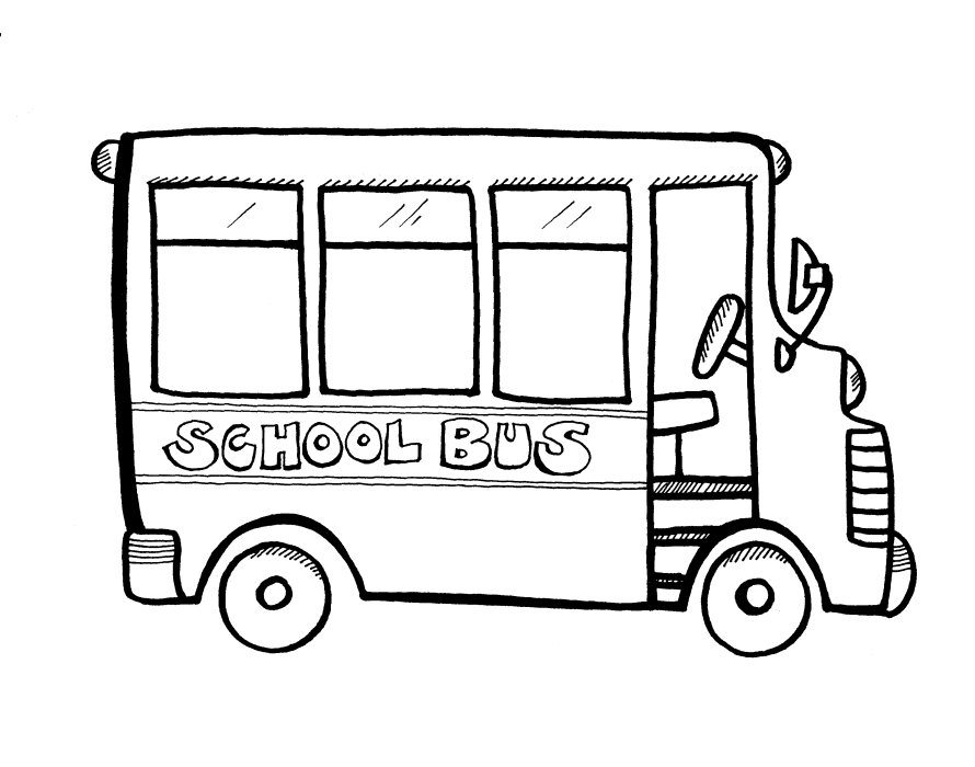 890x700 Bus Coloring Pages To Print Transportation School Page