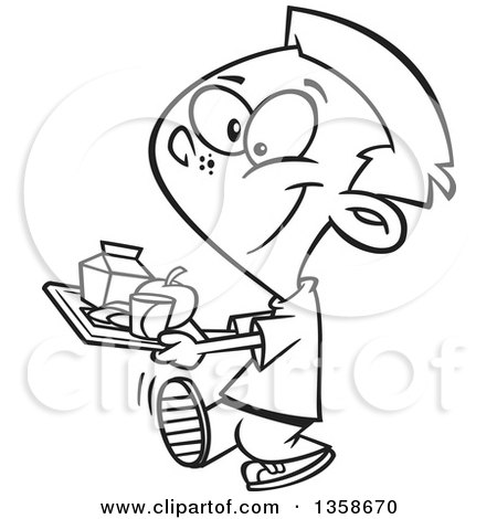 450x470 Lineart Clipart Of A Cartoon Black And White Happy School Boy