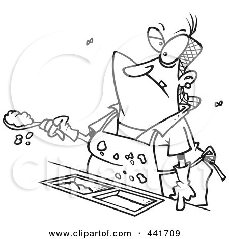 450x470 Royalty Free (Rf) Clip Art Illustration Of A Cartoon Black