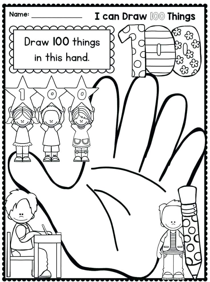 736x988 Picture Day Of School Coloring Pages Free Days 100th Murs