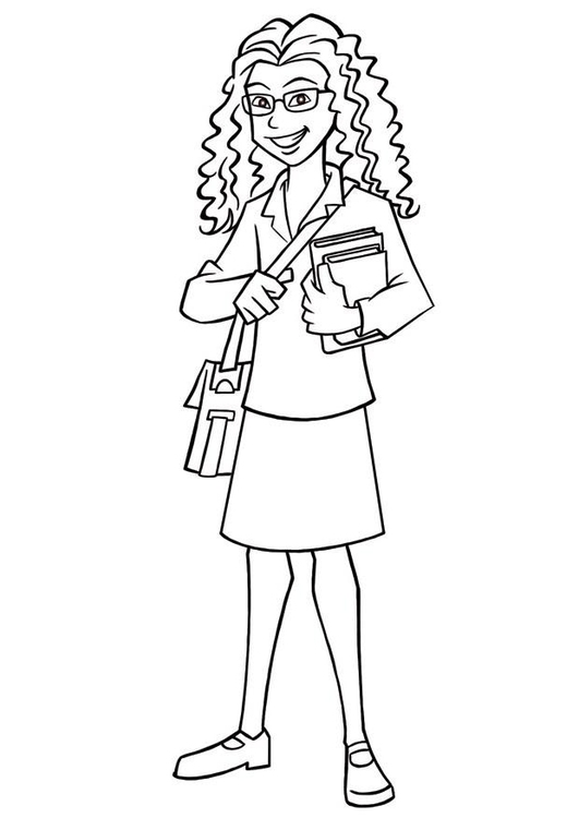 531x750 Coloring Page School Girl