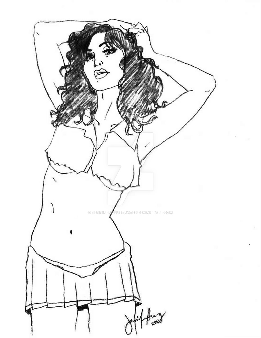 900x1167 Kaoru, The Bad, Sexy School Girl Lineart By Jenniferillustrates