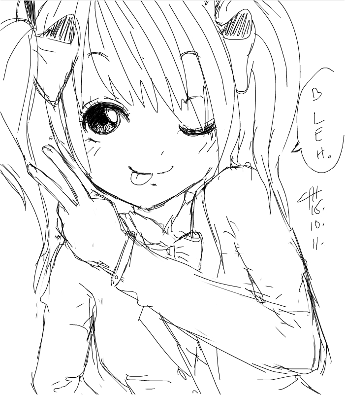 701x801 School Girl Sketch