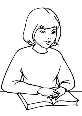 339x480 School Girl Coloring Page Free Printable Coloring Pages