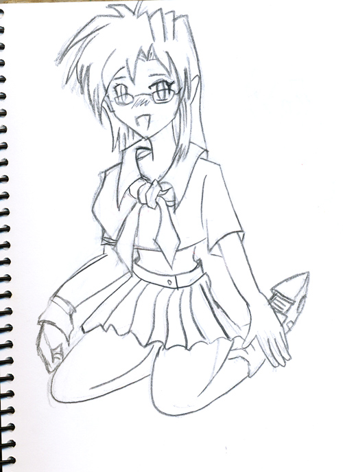 500x687 Sketch Manga Style School Girl Nobm