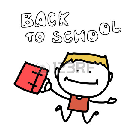 450x450 Hand Drawing Cartoon Happy Kid Back To School Royalty Free